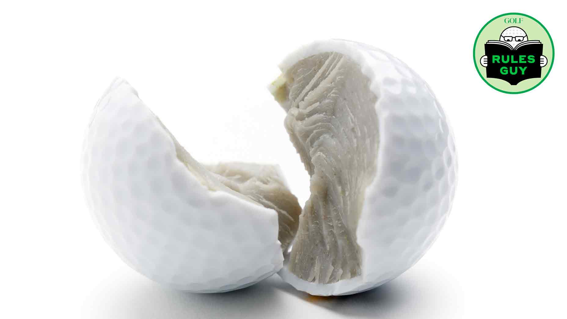 golf ball sliced in half